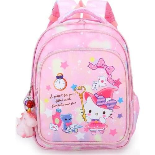 Hello Kitty New Schoolbag Elementary School Girls Backpack Lightening Backpack Cute Waterproof Girl Princess Backpack