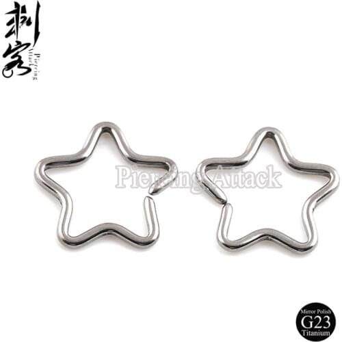Highly Polished G23 Titanium Star Daith Earring Lot of 20pcs Titanium Body Jewelry