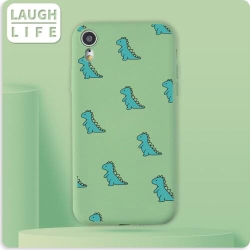 Liquid Silicone Solid Dinosaur Case For iPhone 11 Pro Cases For iPhone XR XS Soft silica Shell For iPhone 11 8 7 Plus Case Cover
