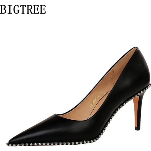 Bigtree Shoes For Women Hight Heel 2021 High Heels Black Shoes Pumps Chaussure Femme Tacones Ladies Shoes Schuhe Wedding Heels