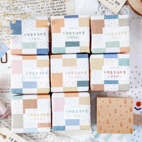 Vintage grid stars bird letter decoration stamp wooden rubber stamps for scrapbooking stationery DIY craft standard stamp