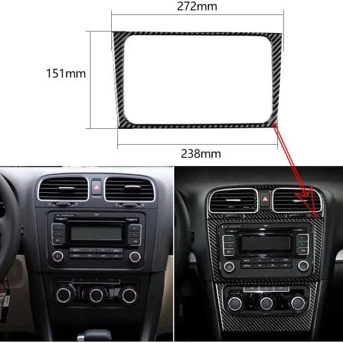 Interior CD panel Carbon Fiber Trim Cover Sticker For VW golf 6 gti R MK6 08-12