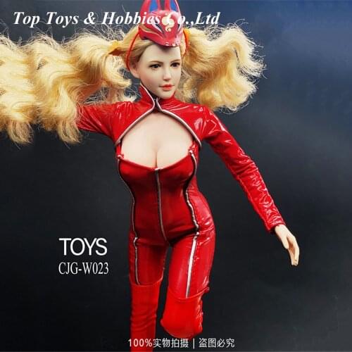 CJG-W023 1/6 Red One-piece Suit/Boots Clothes Toy Fit 12" Female TBL Figure Body for 12'' Woman Action Figure S37 S38