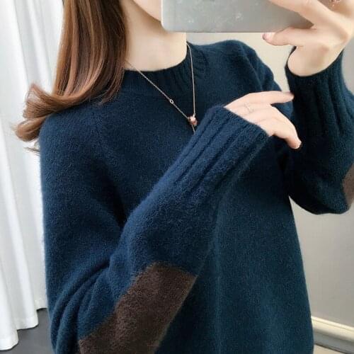 O-neck Knitted Women Sweater Loose Outwear Autumn Pullover Long Sleeve Jumper Korean Loose Winter Lazy Wind Sweater