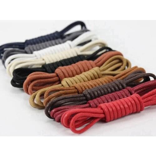 1Pair Waxed Cotton Round Shoe laces Leather Waterproof ShoeLaces Men Martin Boots Shoelace Shoestring Length 80/100/120/140CM