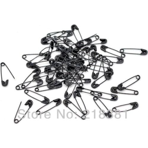 1000Pcs Black Safety Pins Findings Fit Brooch/garment accessories 19x5mm