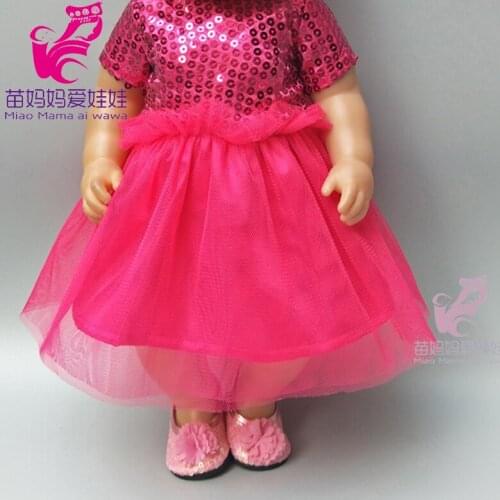 43cm Baby doll purple flower lace dress set for 18 inch girl doll one pieces dress for kids toys
