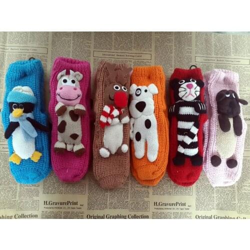 5Pcs/lot New Arrival Christmas Gifts Knitted Christmas Socks Slip-resistant Adult Floor Socks Free Shipping