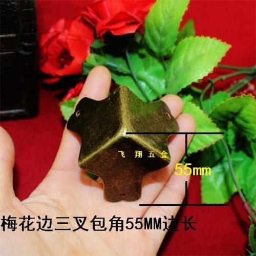 55MM Antique plum blossom corners Trigeminal Wood luggage corner Corner Suitcase Angle yards Four edges Wholesale