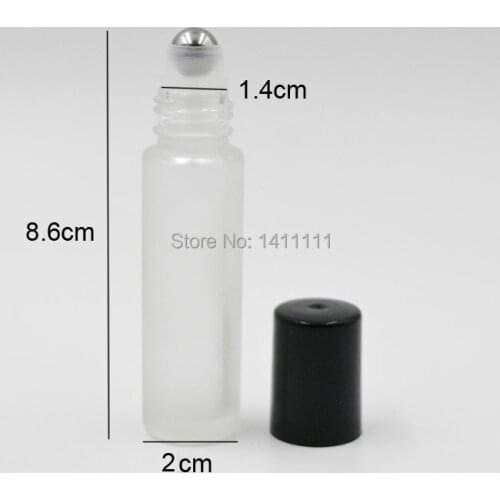 650pcs/lot Refillable 10ml ROLL ON Frosted GLASS BOTTLE ESSENTIAL OIL Metal Roller ball fragrance PERFUME by DHL/Fedex Free Ship