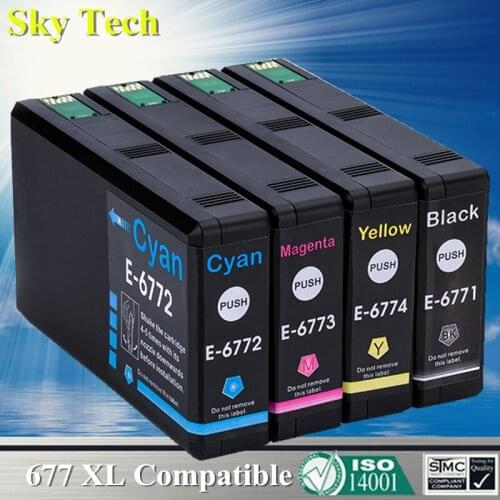 677xl Compatible Ink cartridges For T6771 For Epson WorkForce Pro WP-4011/4022/4091/4092/4511/4521/4531/4532/4592