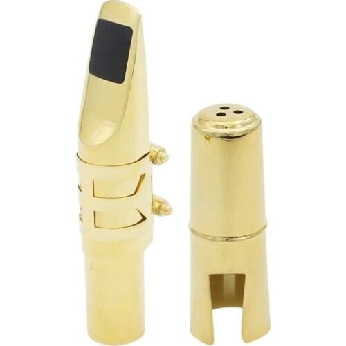 A2 Alto Saxophone Mouthpiece Metal Gold Plated Sax Mouth Size 5C 6C 7C 8C for Classical Jazz Music Saxophone