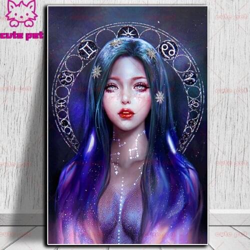Diamond Painting Starry fantasy woman Cross Stitch Diamond Embroidery Diamond Decoration Full Drill Handmade rhinestone pictures