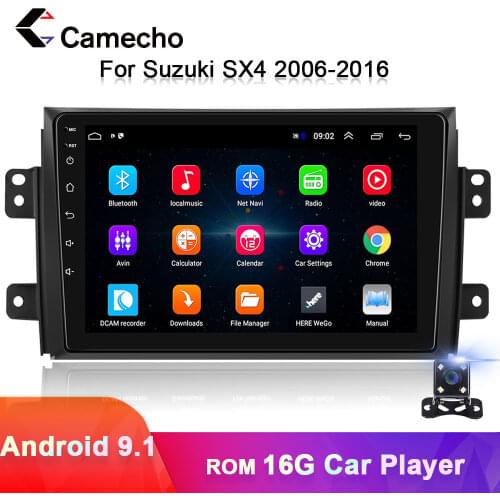 Camecho 2Din Android 9.1 Car Radio Multimedia Video Player 9'' Car GPS Navigation Stereo For Suzuki SX4 2006-2016 2din Autoradio