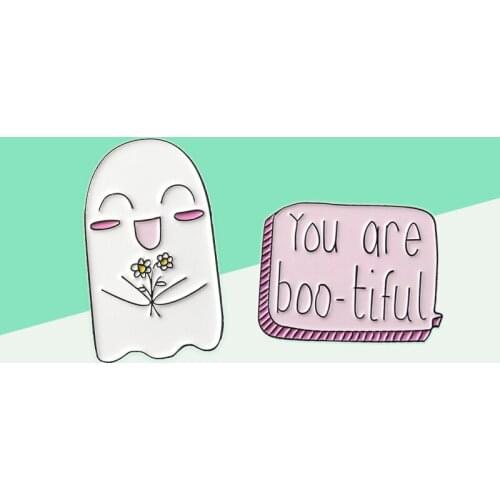 2 Style Cute Honey Lover Expression Flowers You are Beautiful Lovely Brooch Lapel Denim Collar Backpack Personalized Romantic