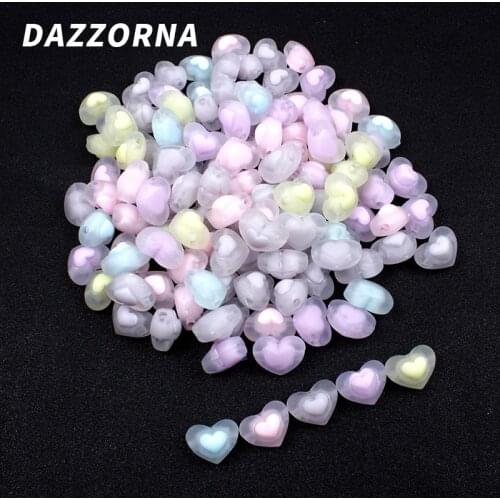 20/40/60/80Pcs /lot 17mm Acrylic Bead Fashion Frosted Heart Shape Loose Beads for Diy Jewelry Making Bracelet Necklace Accessory