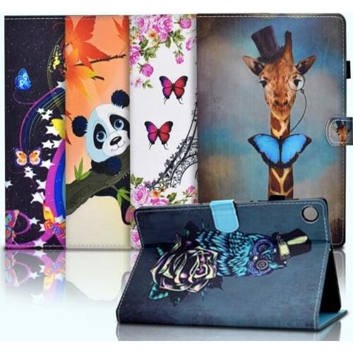 Case For Lenovo Tab M10 FHD Plus 10.3 Smart Cover TB-X606F TB-X606X Tab M10 X605F Funda Tablet Cartoon Painted Flip Stand Shell