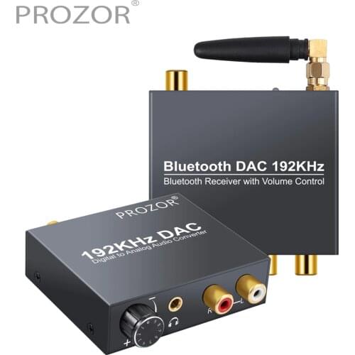 Digital to Analog Audio Converter Bluetooth DAC Converter Adapter Volume Control Optical Coaxial Toslink to RCA 3.5mm Jack Audio