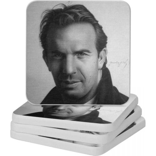 KEVIN COSTNER Diatomite Square Round Shape Coaster Heat Insulation Cup Bonsai Mat Soap Toothbrush Pad 10x10cm