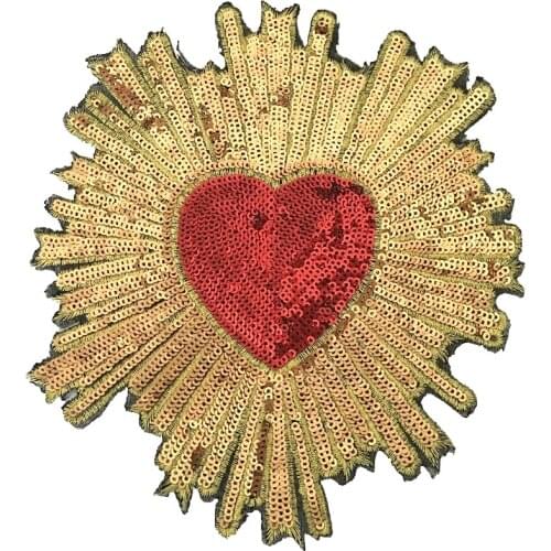 DIY Decoration Appliques Sequins Hearted shape for Clothes 3D Heart Sequined Patches