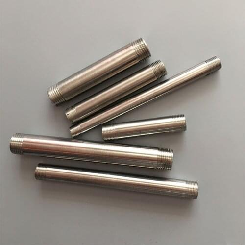 1/8" 1/4" 3/8" 1/2" 3/4" 1" to 2" BSPT Euqal Male Round Nipple 100mm Length 304 Stainless Steel Pipe Fitting Water Gas Oil