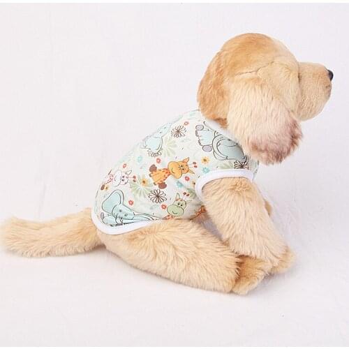 Dog Vest Summer Sleeveless T-shirts Cartoon Animals Tops Soft Pets Dogs Cats Thin Vest Fruit Eleghant Print T-shrits Tee Clothes