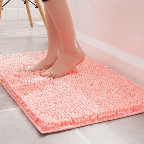 Microfiber Bath Mats Chenille Floor Mat Carpet Soft Indoor Bathroom Floor Mat Dining Room Home Bedroom Anti-slip Durable Mats