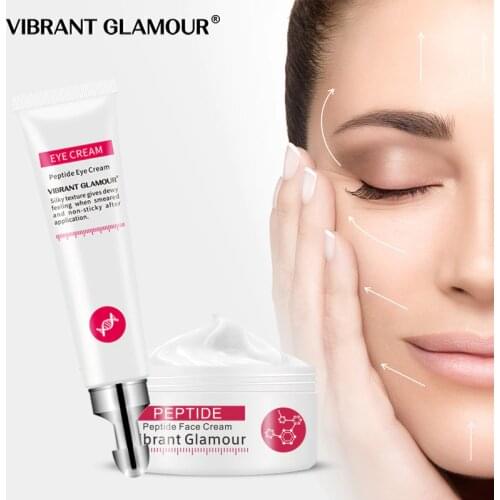 VIBRANT GLAMOUR Face Cream Six Peptide Pure Collagen Eye Cream Anti-wrinkle Firming Anti Aging Anti Acne Whitening Care Skin Set