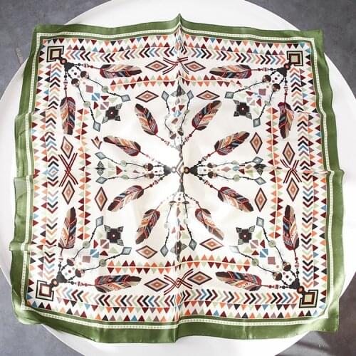 Square scarf womens fashion print small neck scarf office womens headscarf mens handkerchief shawls