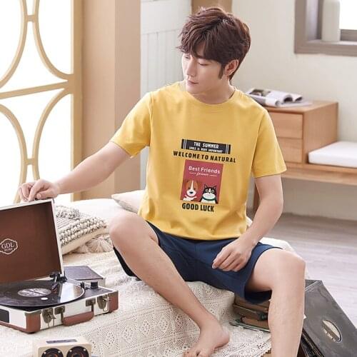 Summer Thin Pure Cotton Short Sleeve Shorts Leisurewear Suit Spring Autumn Set