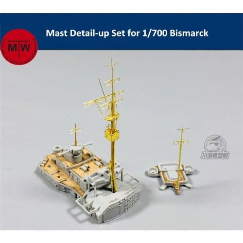 Metal Mast Detail-Up Set for 1/700 Scale German Bismarck Ship Model Kit General Use