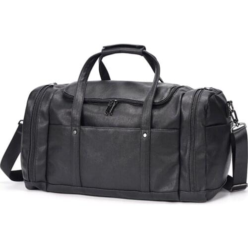 New Multifunctional Large Capacity Men Travel Duffle Bag Waterproof Leather Male Luggage Handbags Carry On Weekend Bags for Trip
