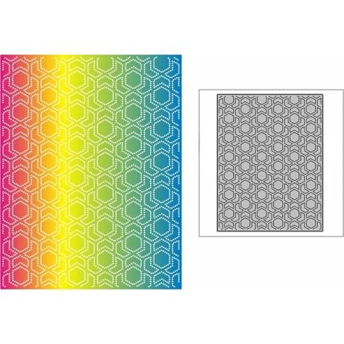 New Spotted Arrow Hexagon Background Plate Craft Embossing Mold 2021 Metal Cutting Dies for DIY Scrapbooking Album Card Making