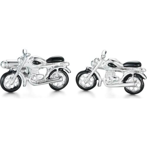 WN new high quality brass Silvery Cufflinks fashion mens French motorcycle Cufflinks Gift