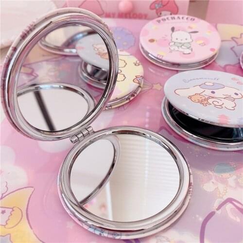 1PCs Cute Cartoon Portable Double Sided Mirror Foldable Pocket Makeup Mirror Women Girls Beauty Cosmetic Compact Mirror