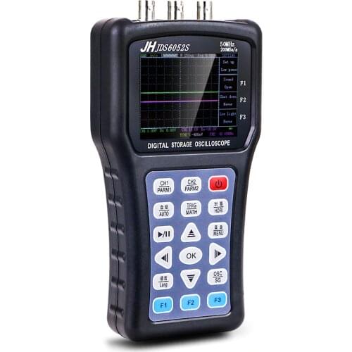 Jinhan JDS6052S Handheld Digital Oscilloscope Signal Generator 2 Channels 50MHz Bandwidth 200MSa/S 2in 1 5 Languages Display