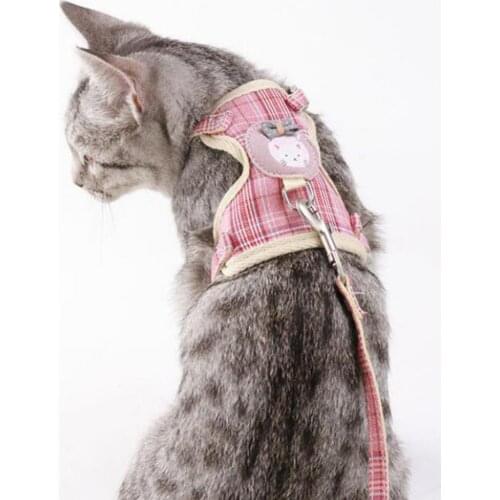Durable Reliable Pet Nylon Mesh Harness Leash Collar Clothes Vest Cat Kitten Cord Traction Rope Pet Products Accessories