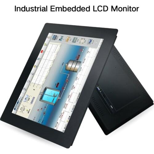 19 21.5 23.6 Inch Industrial Display LCD Screen Monitor For Tablet VGA HDMI USB Resistance Touch Screen Embedded installation