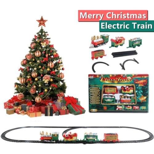 Christmas Train Set Railway Tracks Toys Creative Decor Christmas Tree Train Gift Toy For Kids Birthday Party Gift Christmas Gift