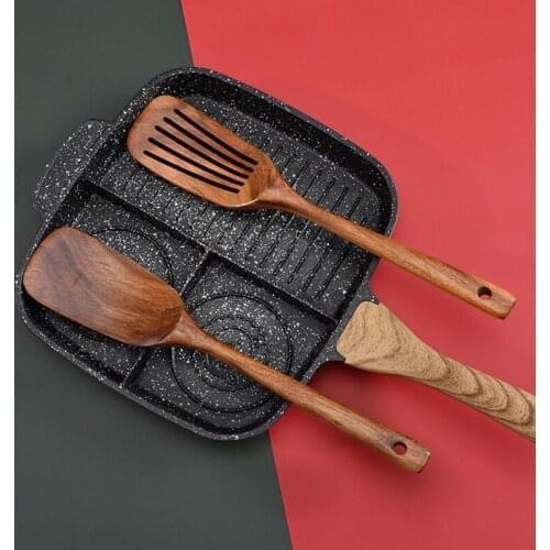 YYSD Natural Wooden Cooking Shovel Spatula Turner Kitchen Utensil Tools Non-stick Long Handle Cookware for Restaurant Home