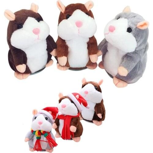 Nodding Hamster Falante Mouse Pet Plush Toy Cute Talking Sound Record Educational Stuffed Doll Children Birthday Gifts 16cm