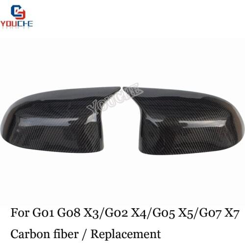 Replacement Carbon Fiber Mirror Cover For BMW G01 G08 X3 G02 X4 G05 X5 G07 X7 Rearview Mirror Caps 2018