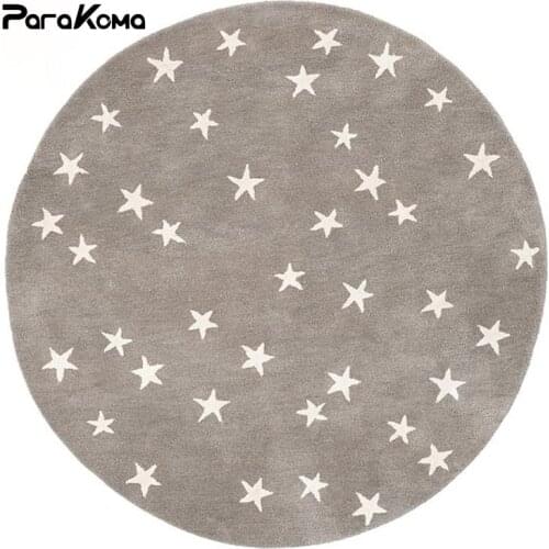 Modern Simple Round Nordic Cute Carpet Star Area Rugs for Bedroom Children Cushion Rugs and Carpets for Home Living Room