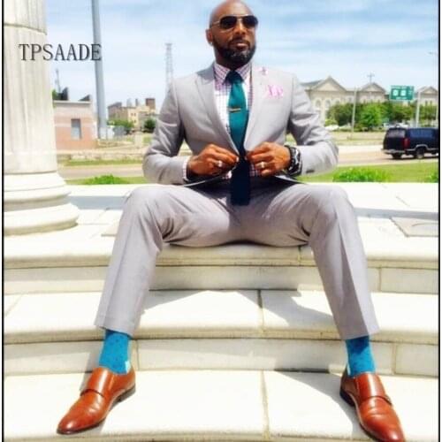 TPSAADE New Arriving Summer Style Classic 2 Pieces Two Button with Notch Lapel Slim Fit Italian Suits for Men (Jacket+Pants)