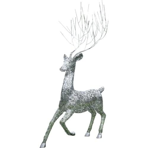 Outdoor garden landscape stainless steel deer sculpture decoration hotel villa sales office outdoor lawn Park Decoration