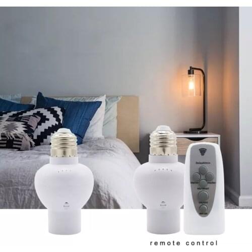 E27 Screw Lamp Holder Converter AC 220V Wireless Remote Switch Light Bulb Connector Suitable for Home Office