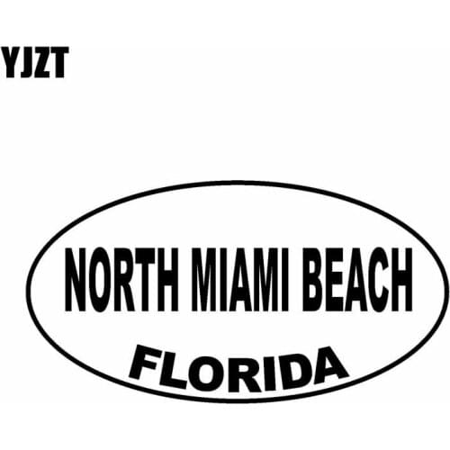 YJZT 14.6CM*7.7CM Vinyl Decal Personality Car Sticker NORTH MIAMI BEACH FLORIDA Black Silver C10-01721