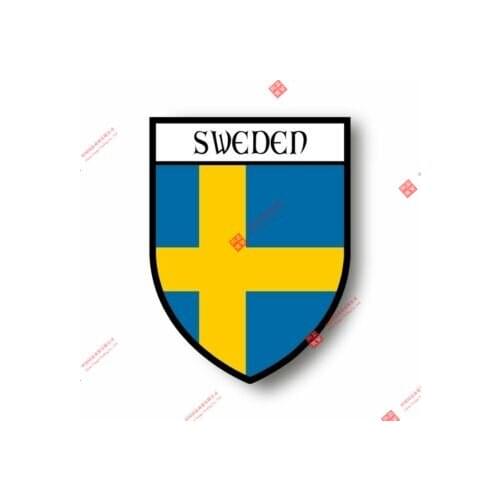 Funny Racing Stickers Decal Souvenir Vinyl Car Shield City Flag World Crest Sweden Racing Motorcycle Helmet Stickers