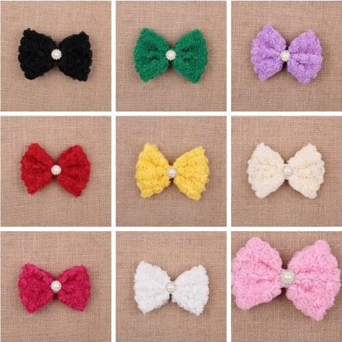3pcs/lot Fashion Children Lace Bowknot with Drill Headband Hairpins Christmas Gifts DIY Handmade Materials Accessories for Woman