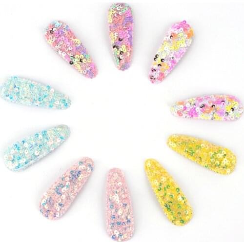 10pcs/lot 5CM Rainbow Sequin Hair Clip Small BB Clip Baby Girls Boutique Barrettes New Handmade Headwear Hair Accessories